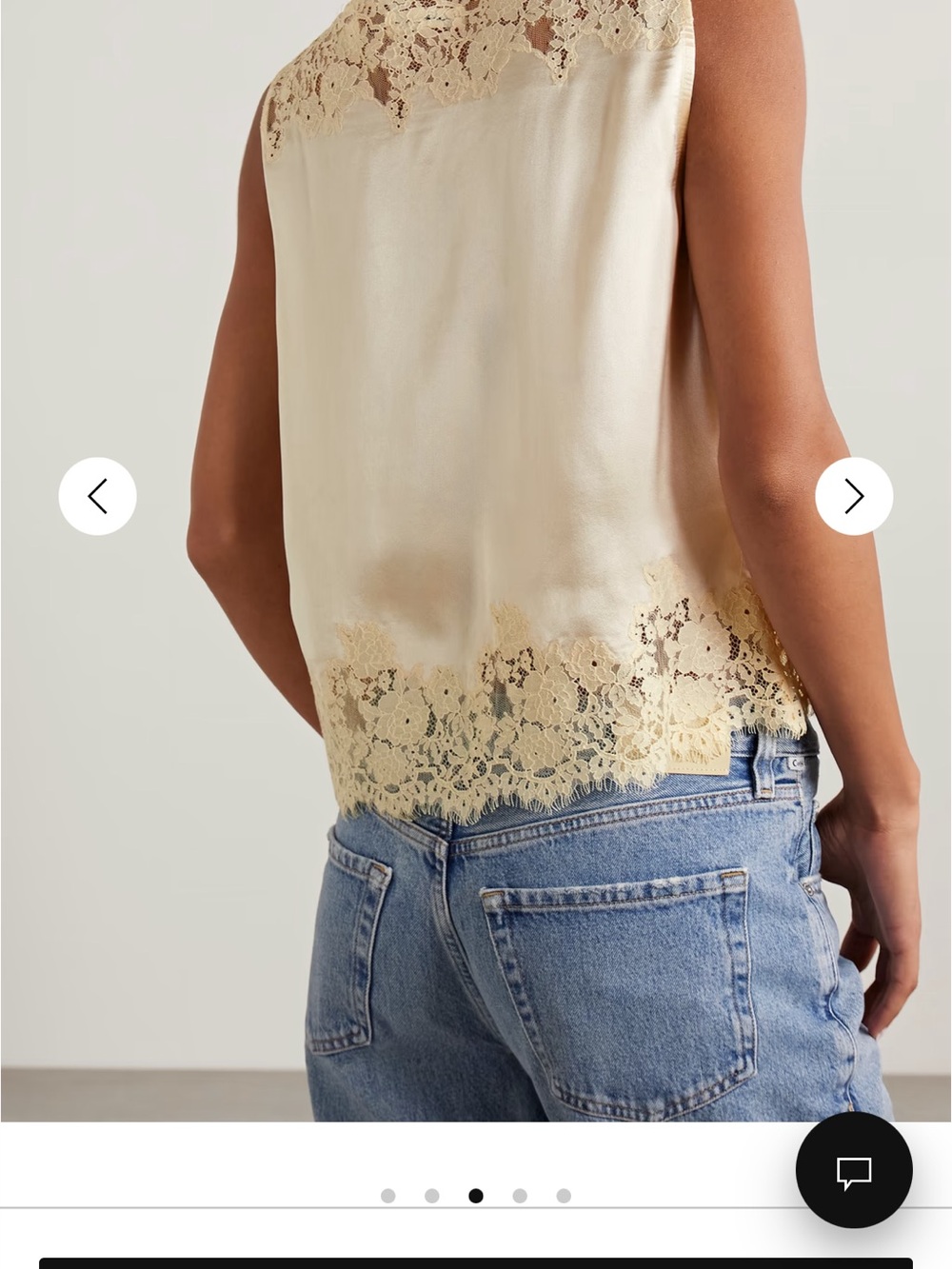DÔEN Viviane lace-trimmed silk-satin top - Picture 3 of 5